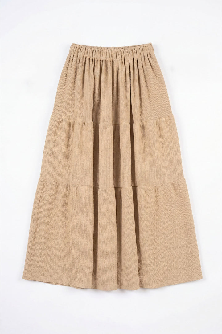 Beige Tiered Skirt