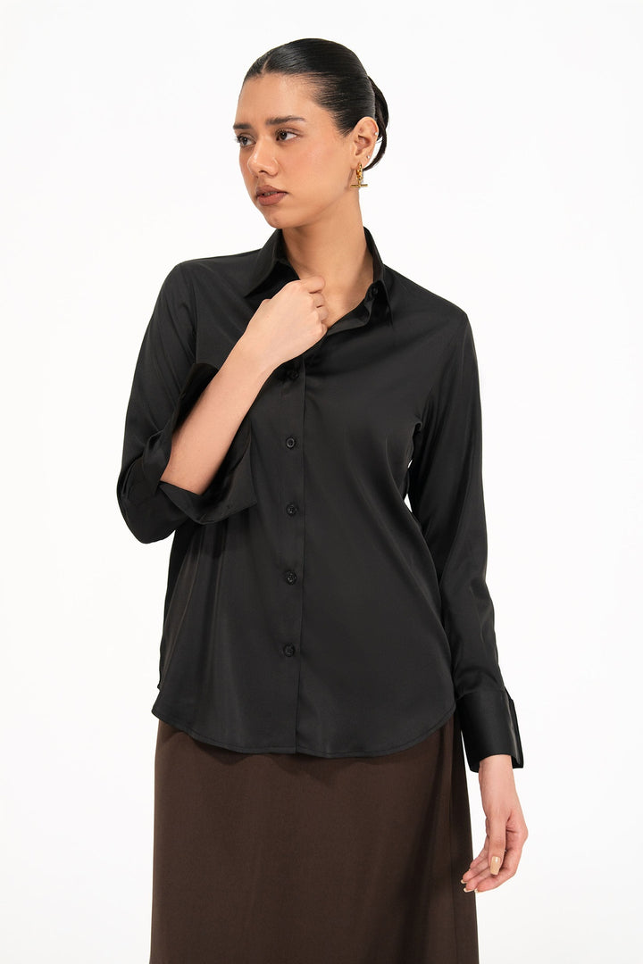 Black Satin Shirt