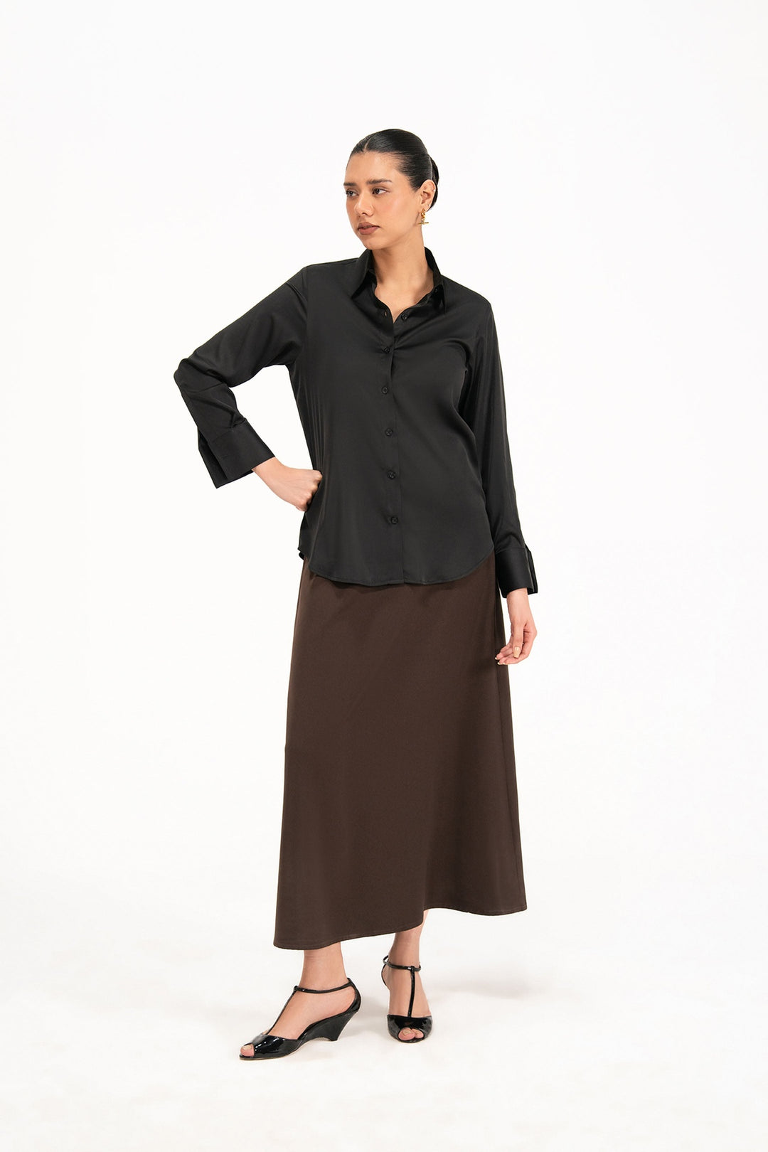 Black Satin Shirt