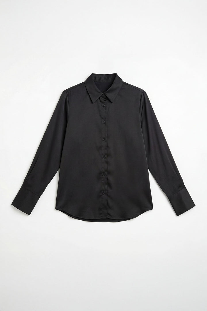 Black Satin Shirt