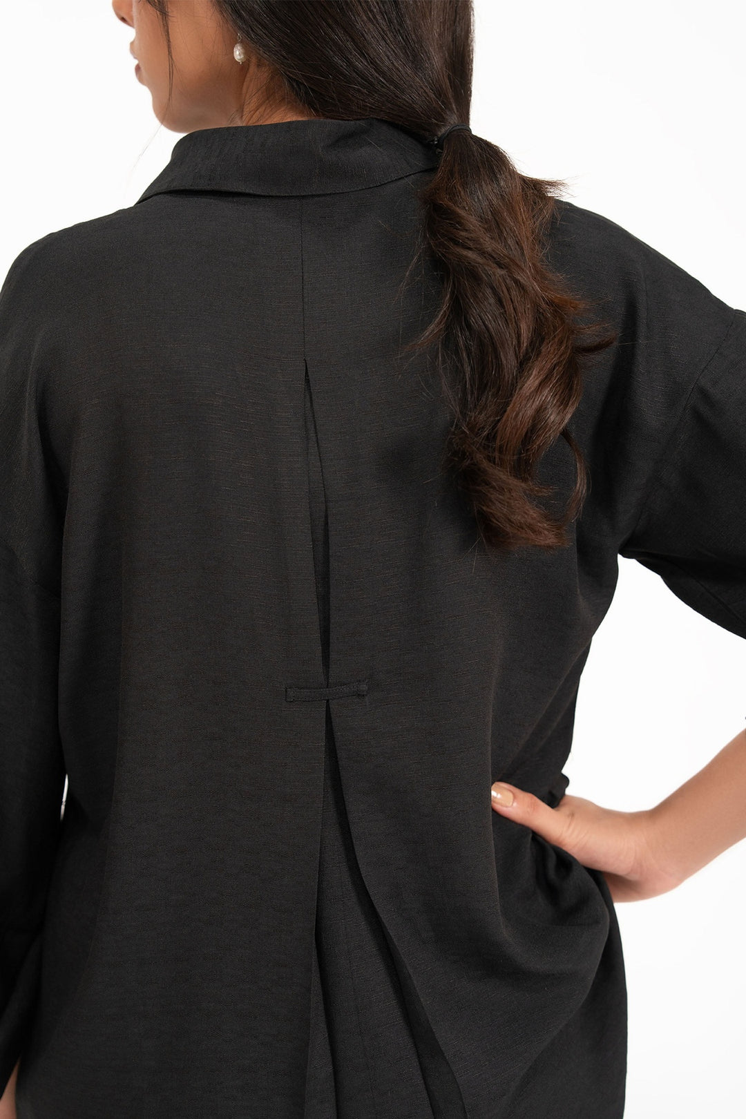 Black Shirt With Turnup Sleeves