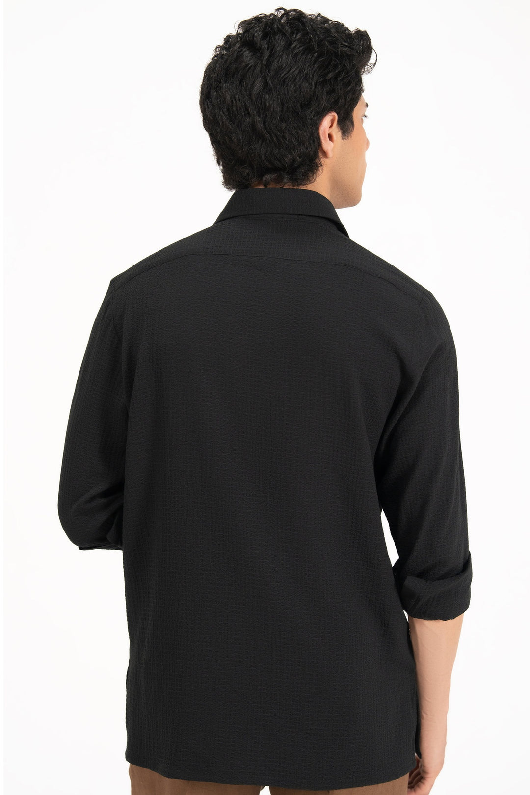 Black Textured Polo