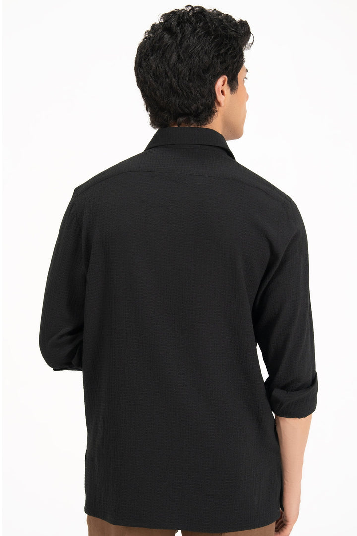 Black Textured Polo