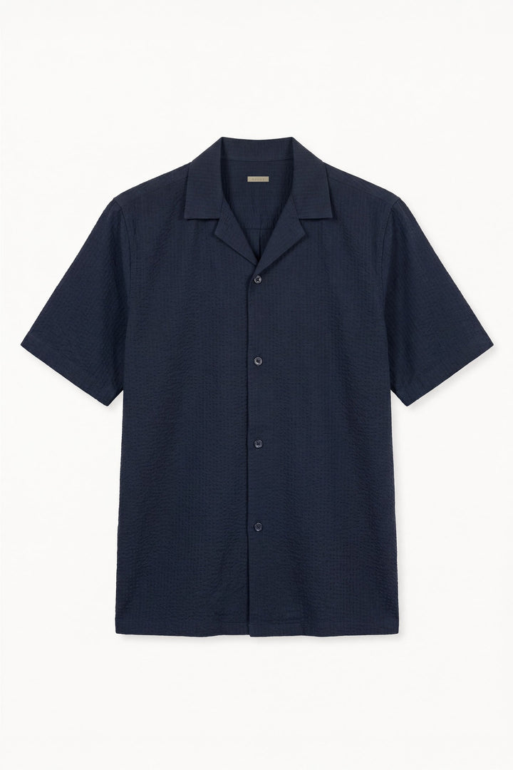 Blue Seersucker Resort Shirt