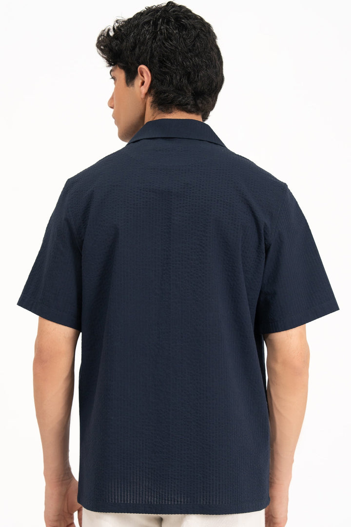 Blue Seersucker Resort Shirt