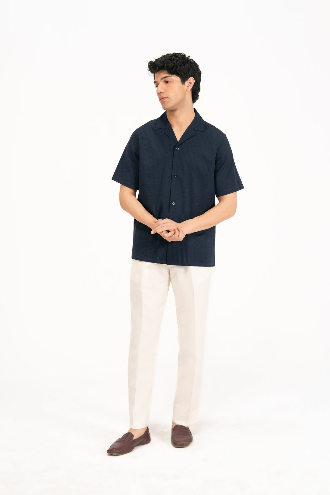 Blue Seersucker Resort Shirt