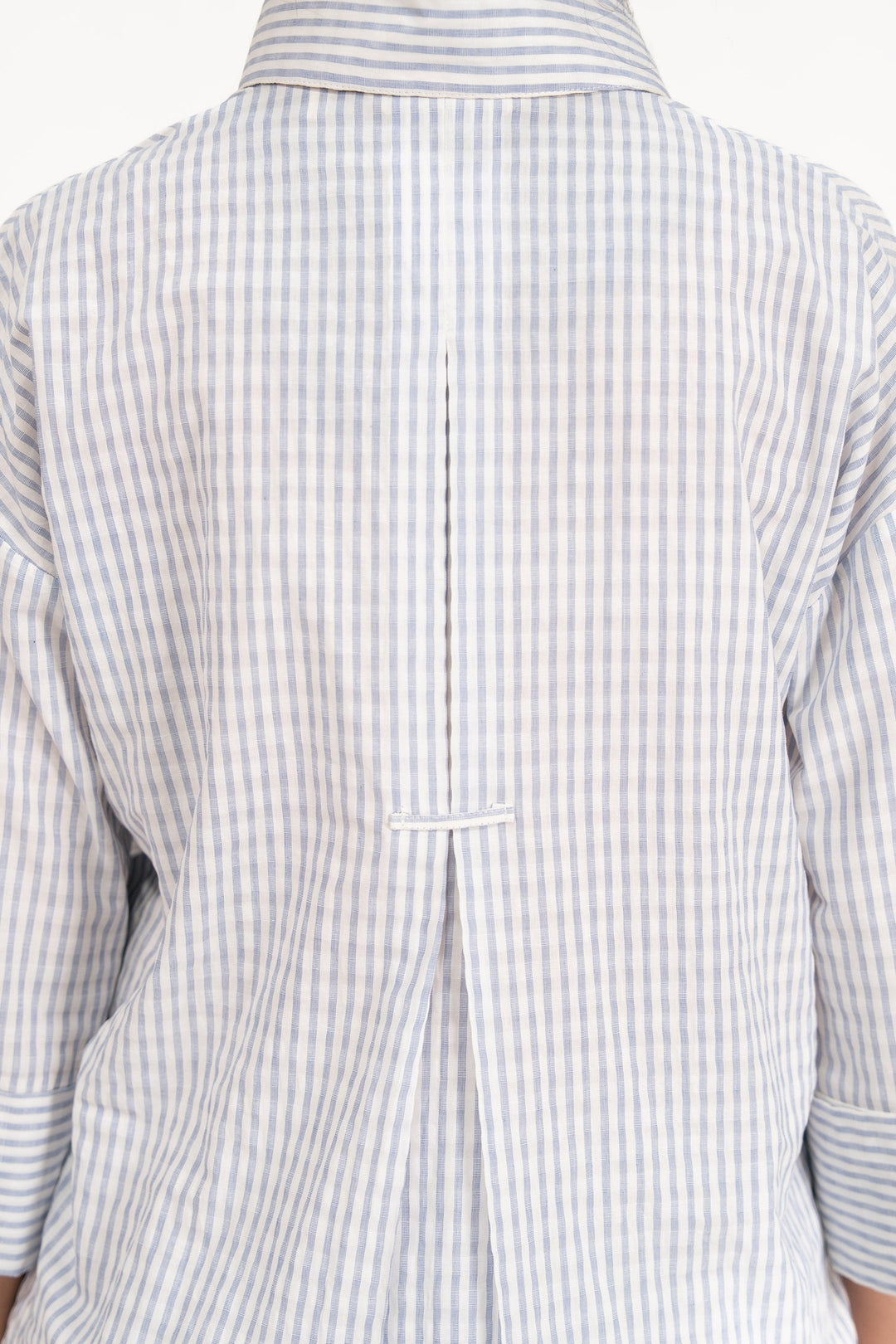 Blue Shirt With Turnup Sleeves