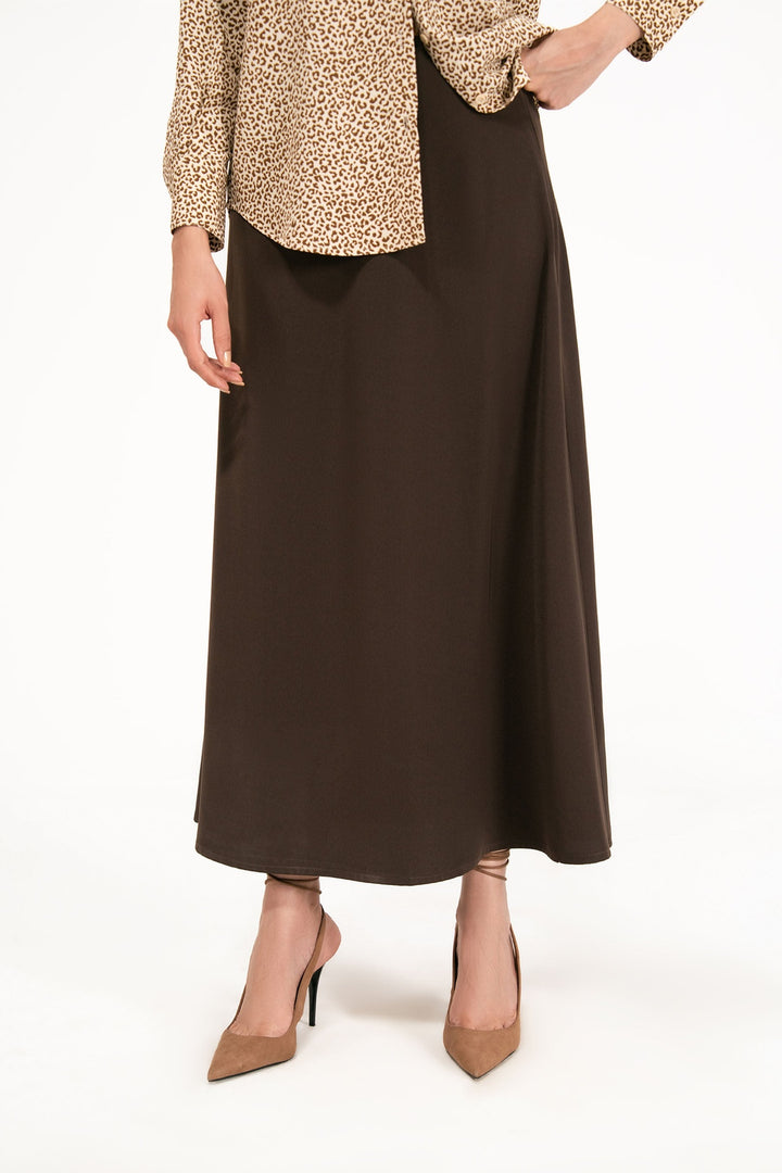 Brown Silk Skirt