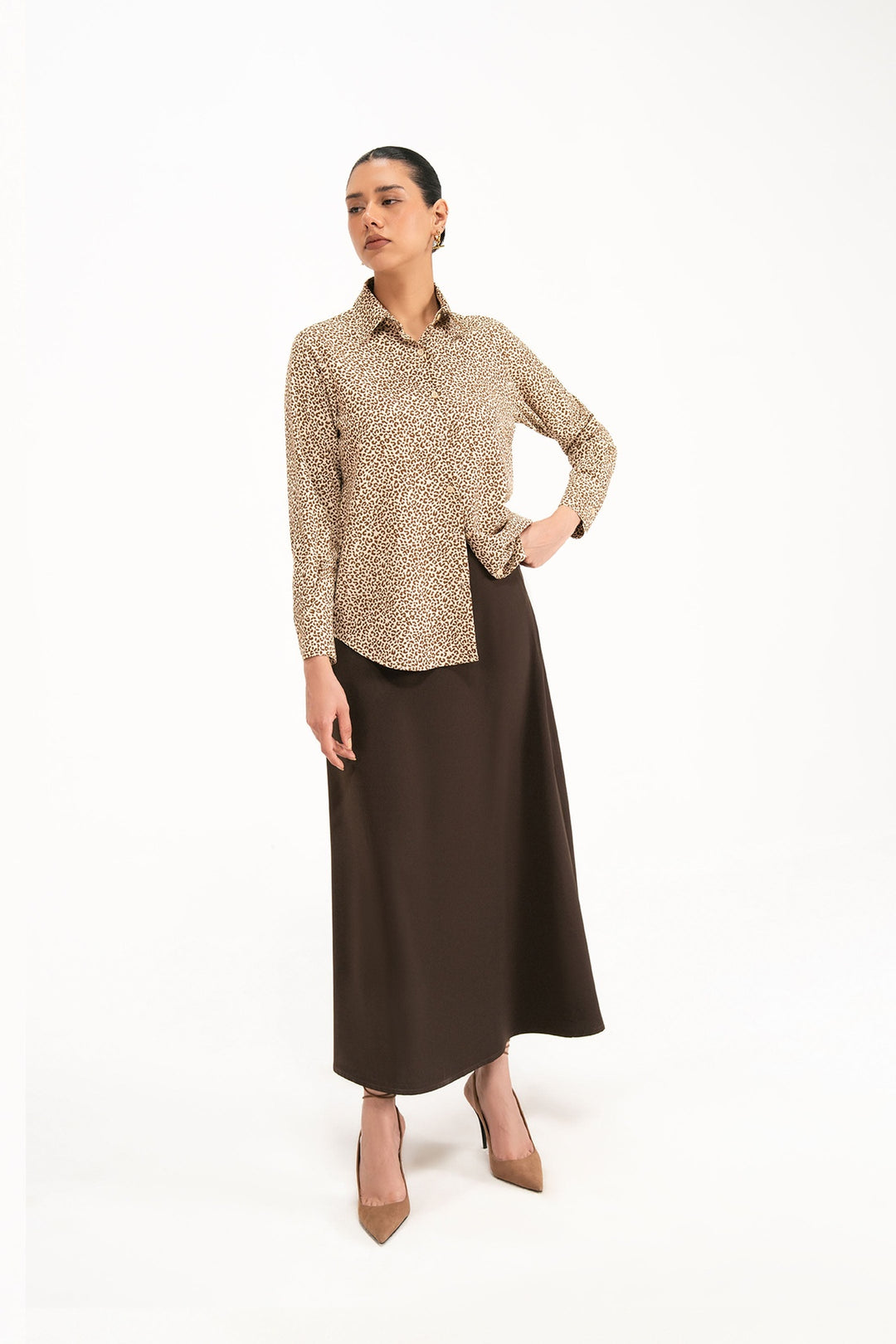 Brown Silk Skirt
