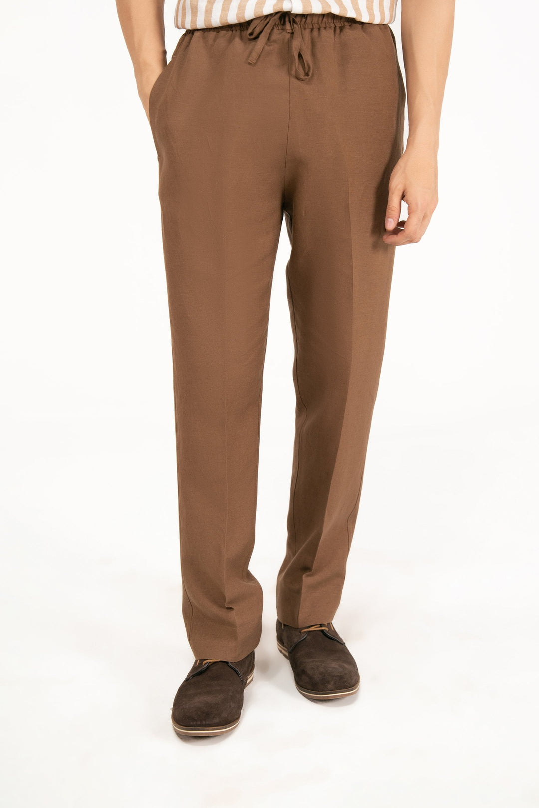 Chocolate Brown Linen Trouser