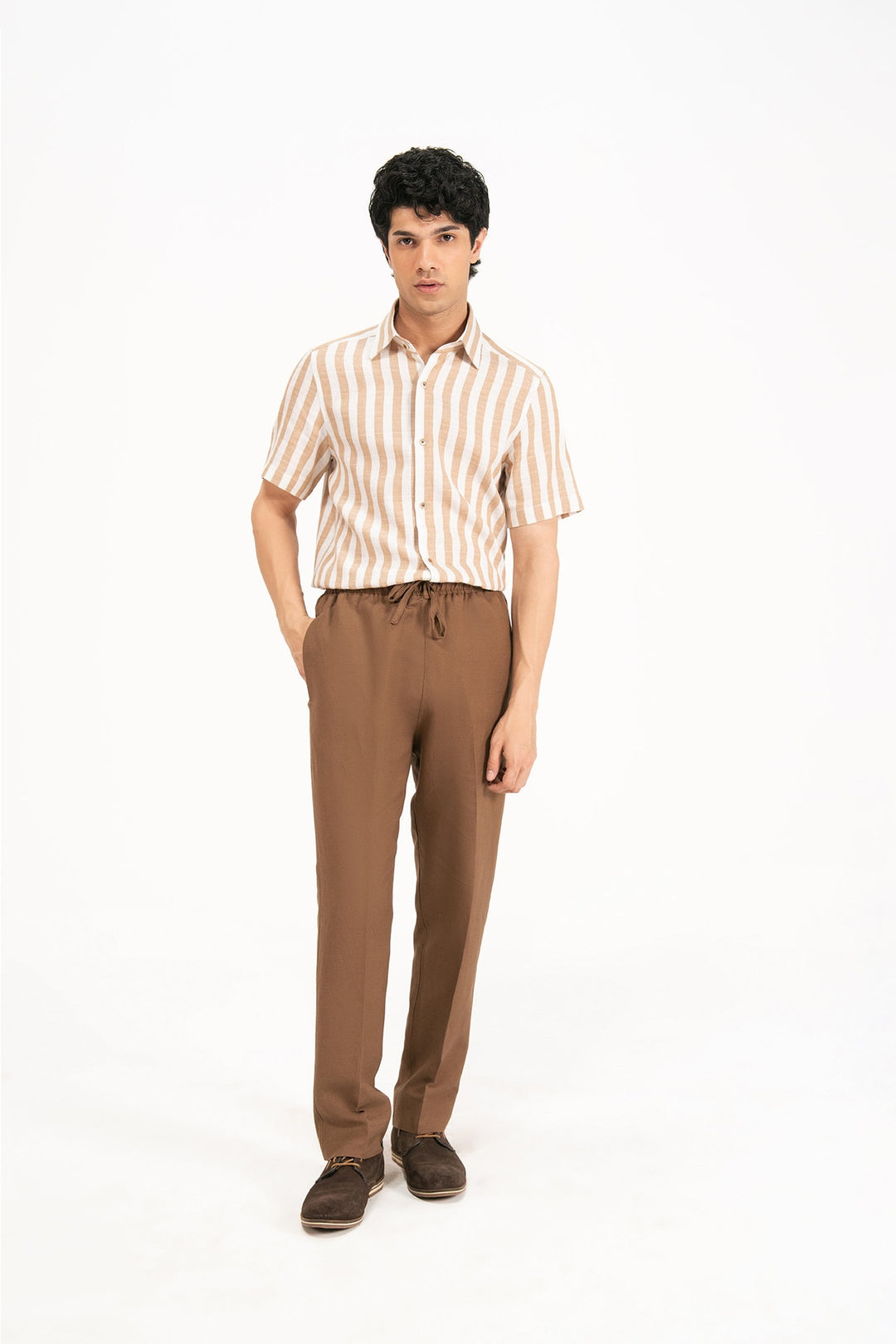 Chocolate Brown Linen Trouser