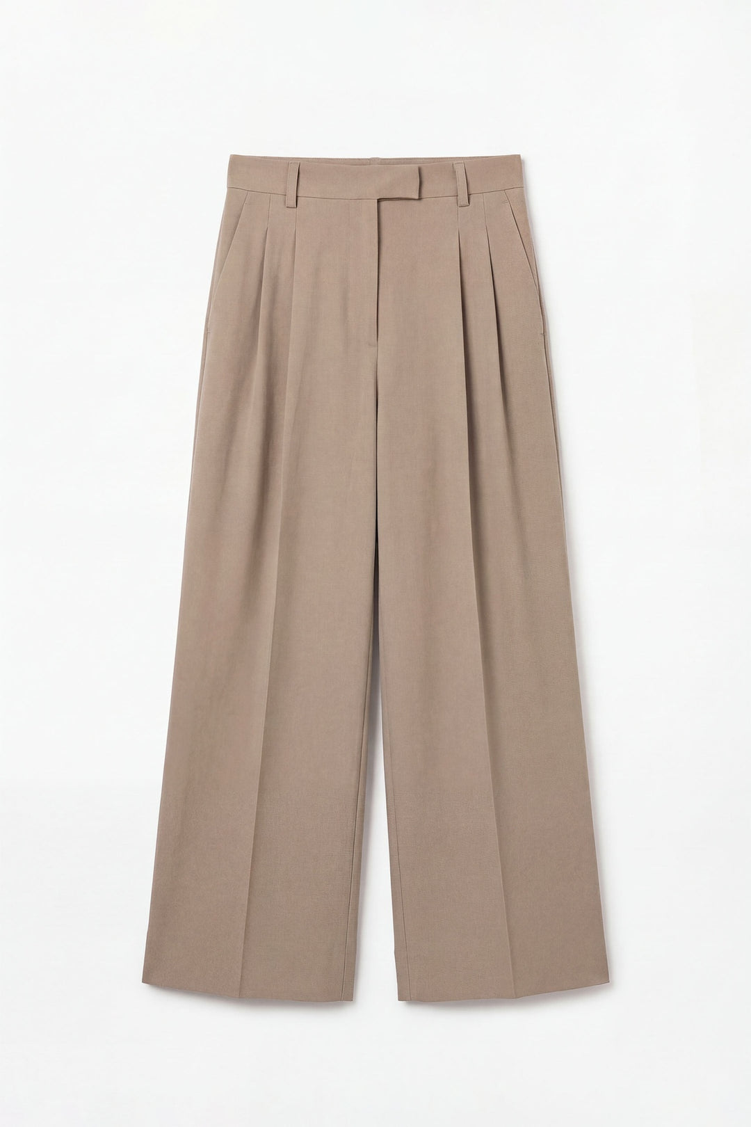Grey Linen Wide Leg Trouser