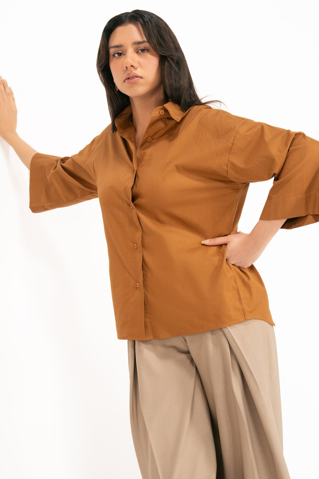 Mustard Herringbone Shirt