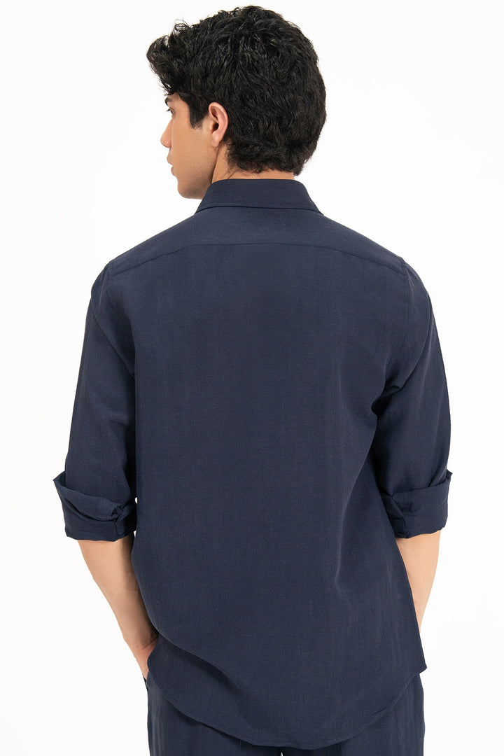 Navy Blue Linen Co-Ord Set