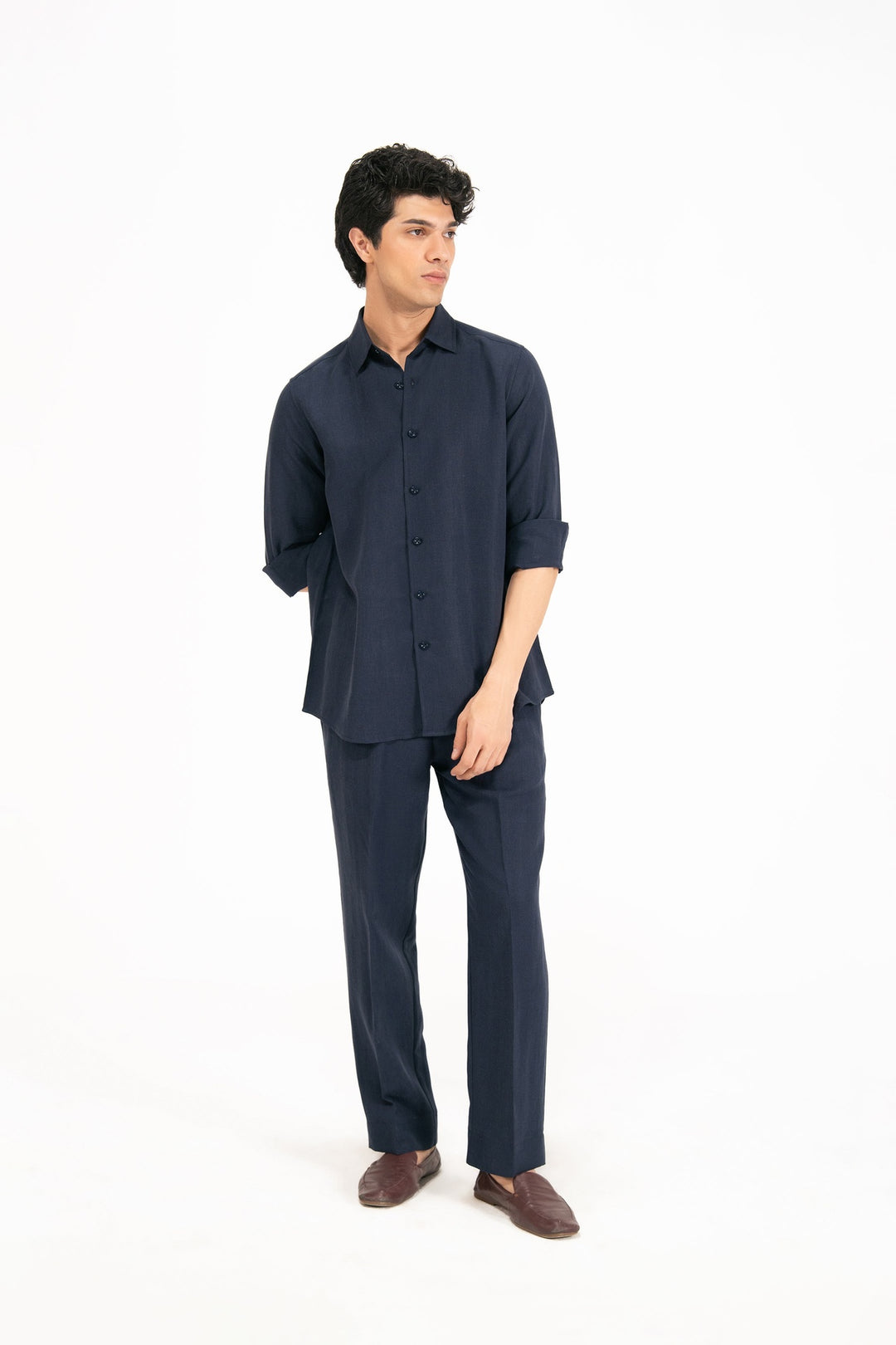 Navy Blue Linen Co-Ord Set