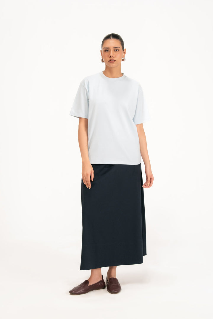 Navy Linen Skirt