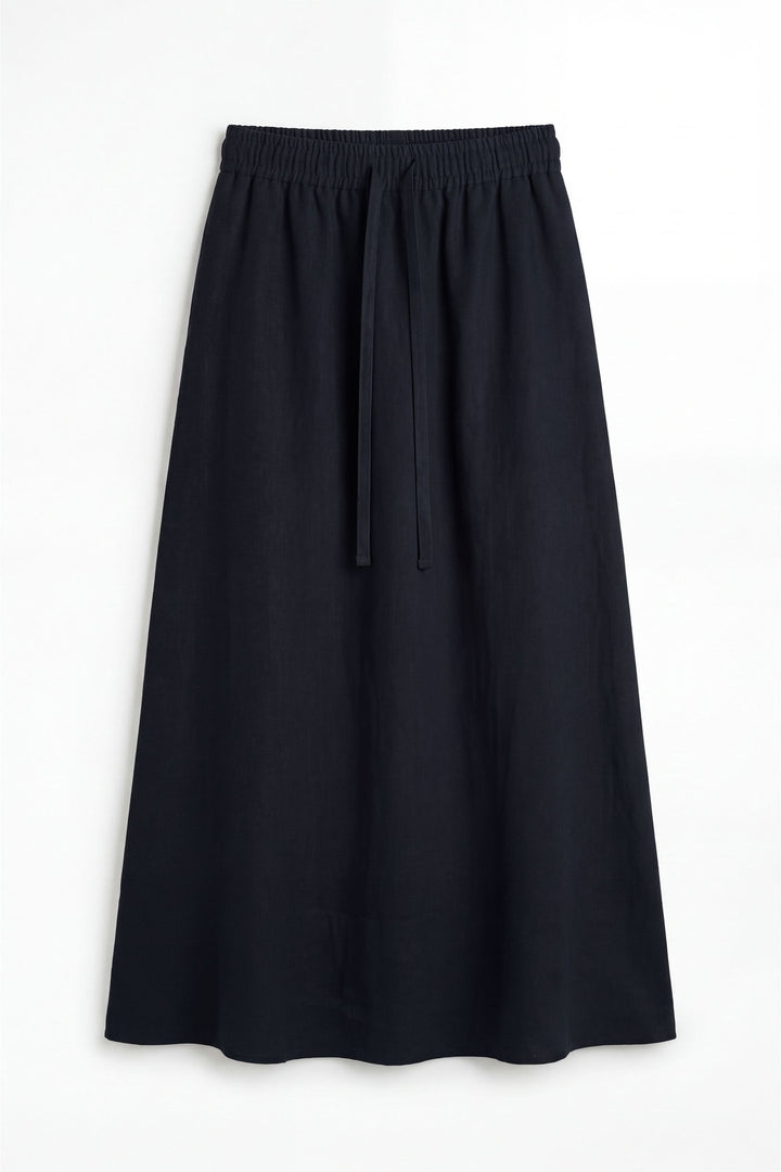 Navy Linen Skirt
