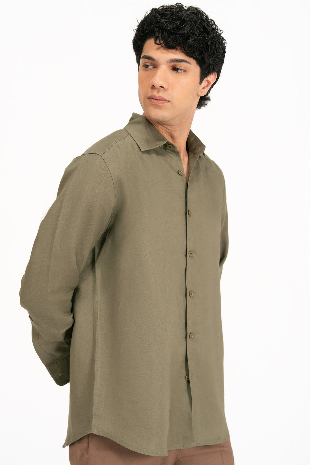 Olive Linen Shirt