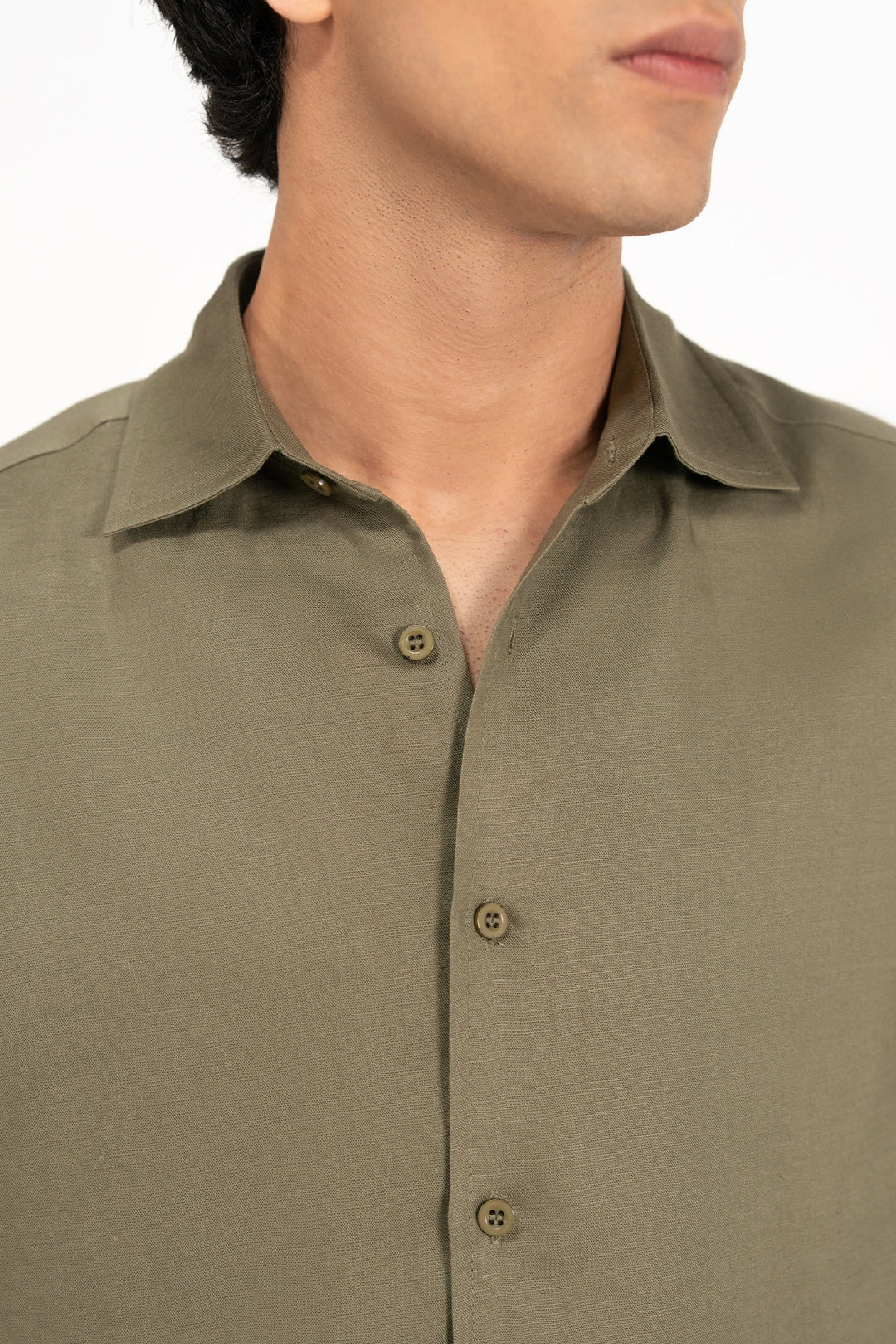 Olive Linen Shirt