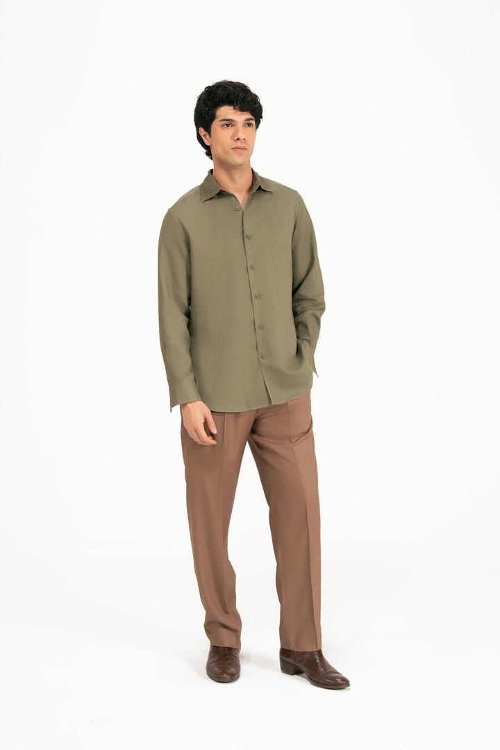 Olive Linen Shirt