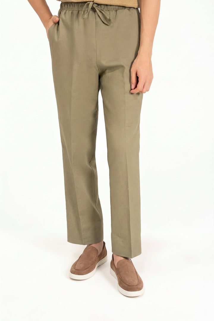 Olive Linen Trouser