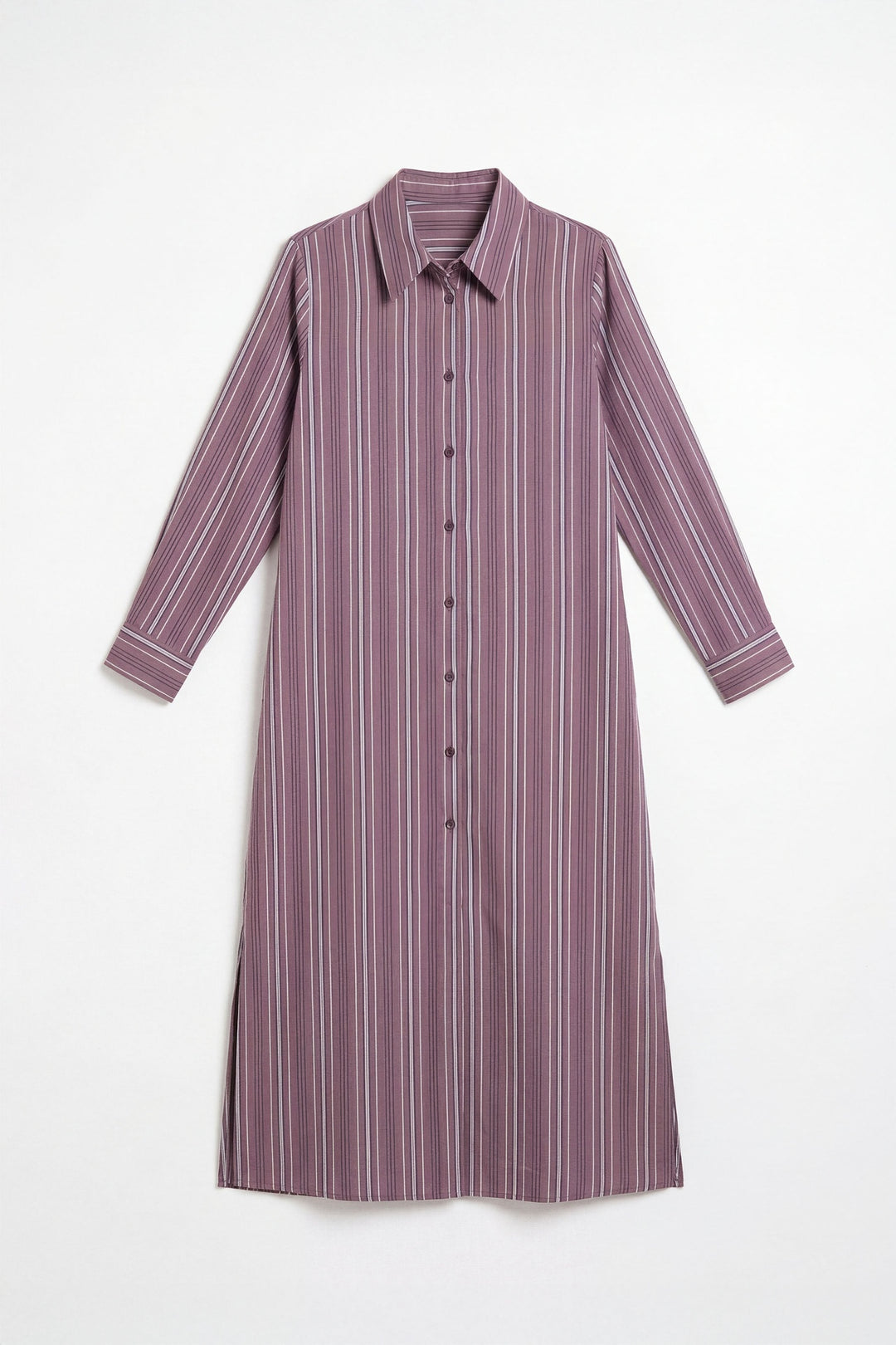 Purple Striped Long Dress