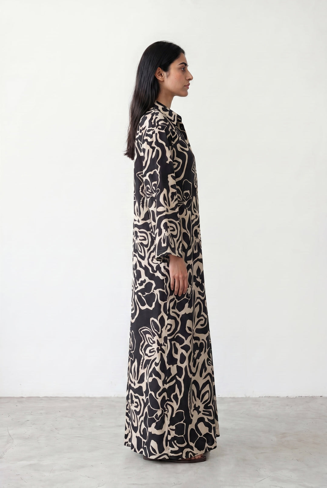 Black &amp; Beige Long Dress
