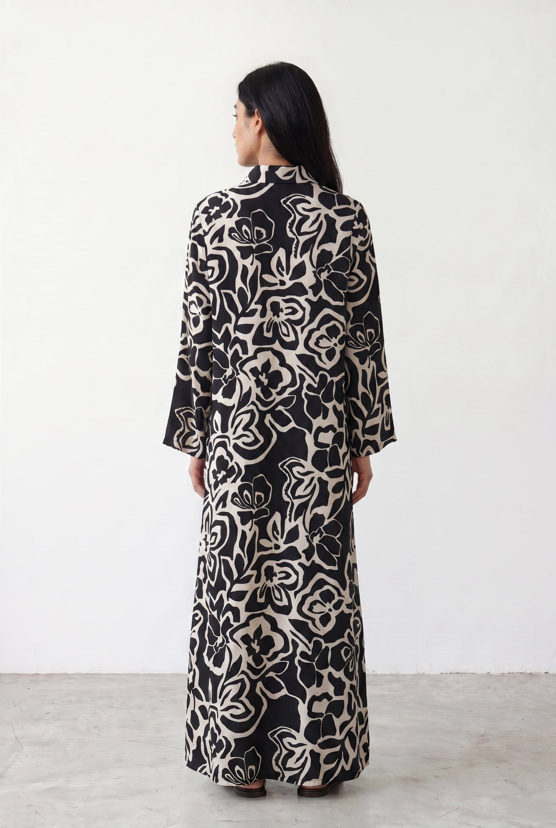 Black &amp; Beige Long Dress