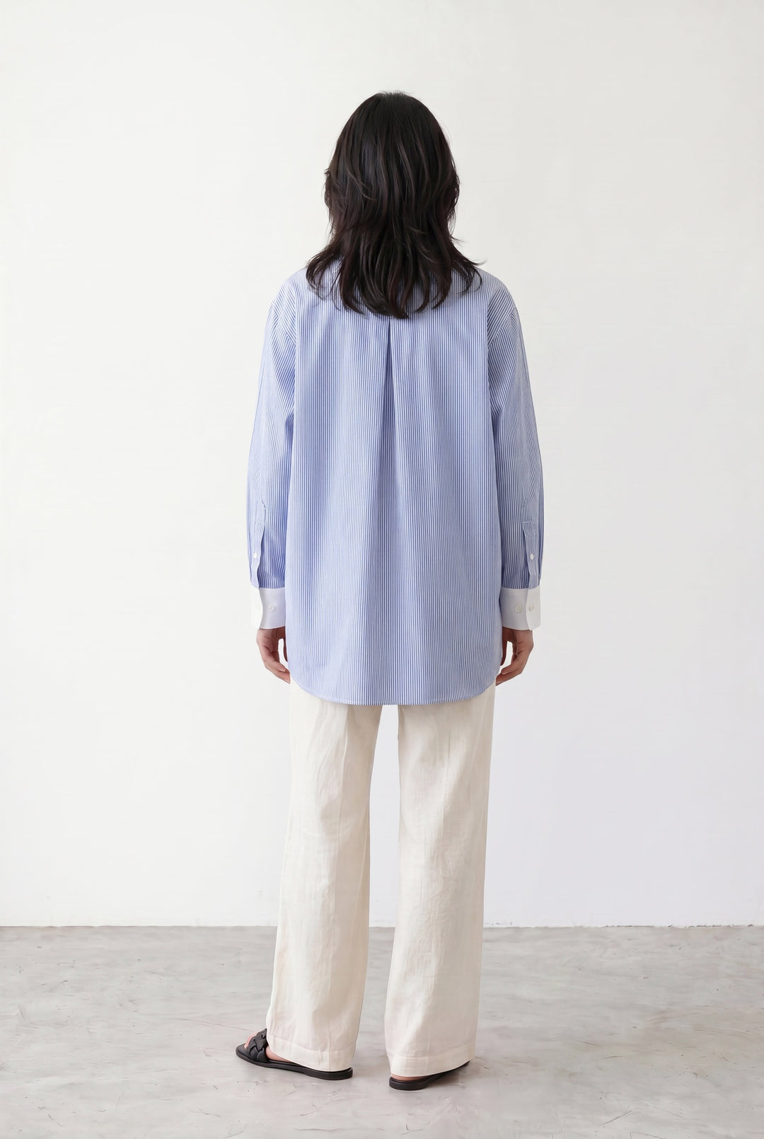 Blue  Shirt With Contrast Detail