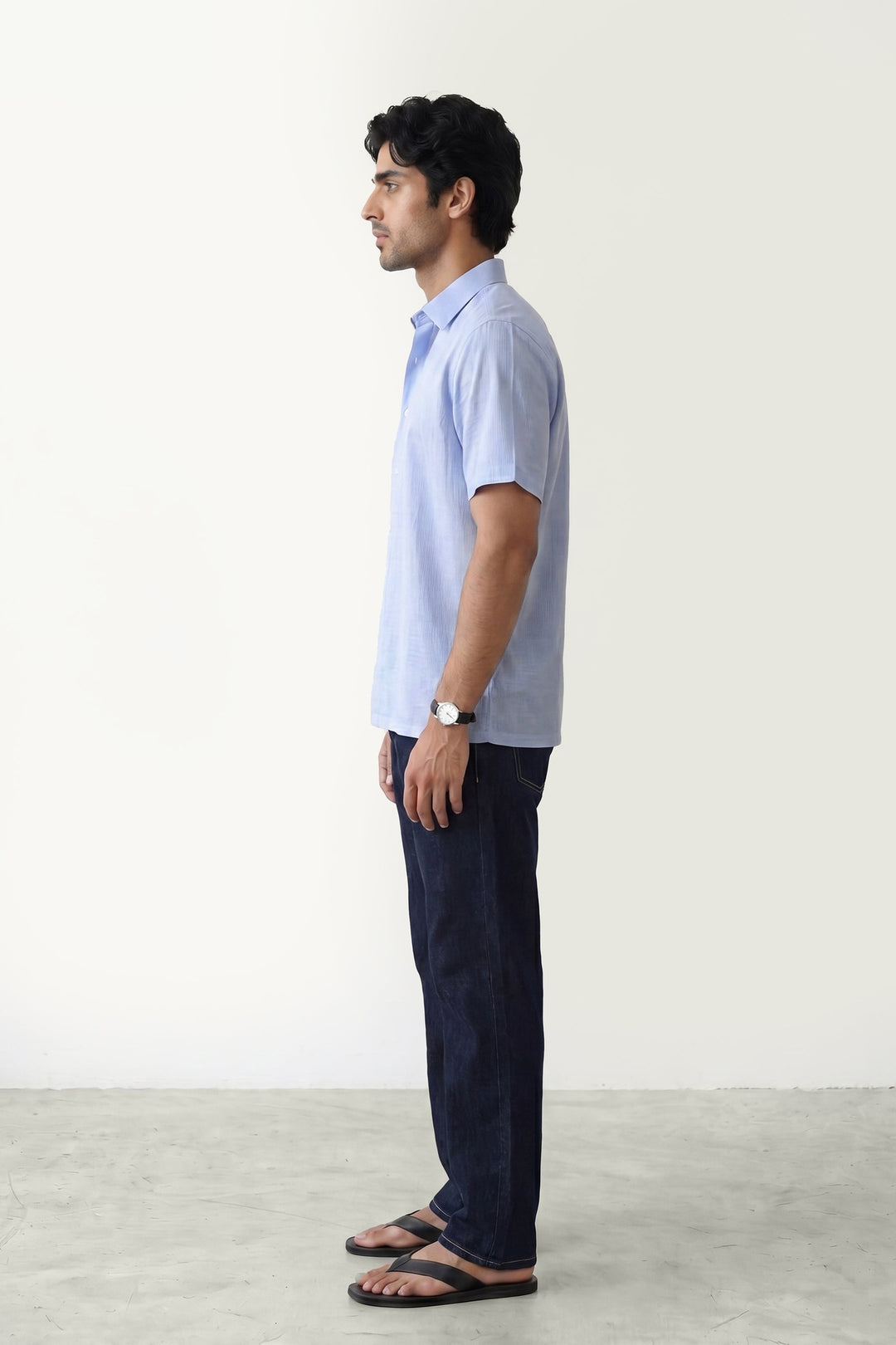 Blue Short Sleeves Shirt