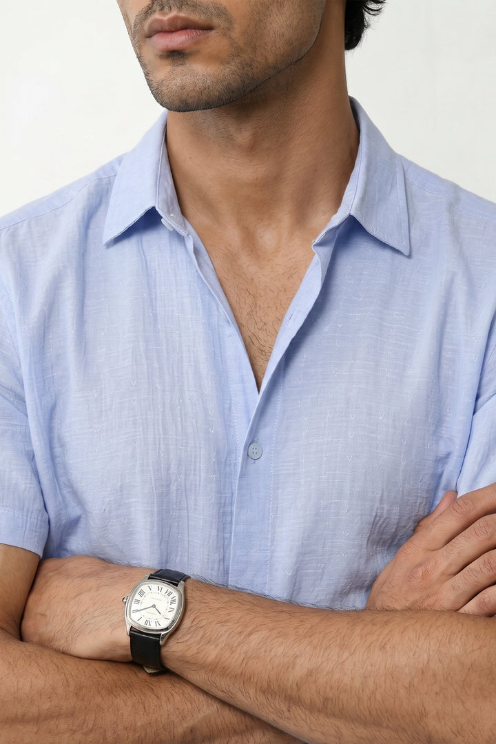 Blue Short Sleeves Shirt