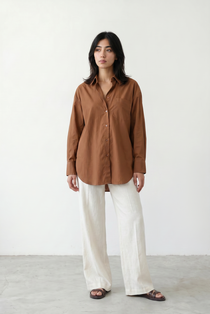 Choclate Brown Cotton Shirt
