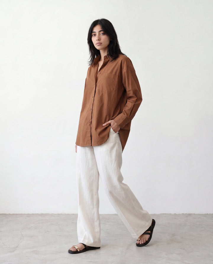 Choclate Brown Cotton Shirt
