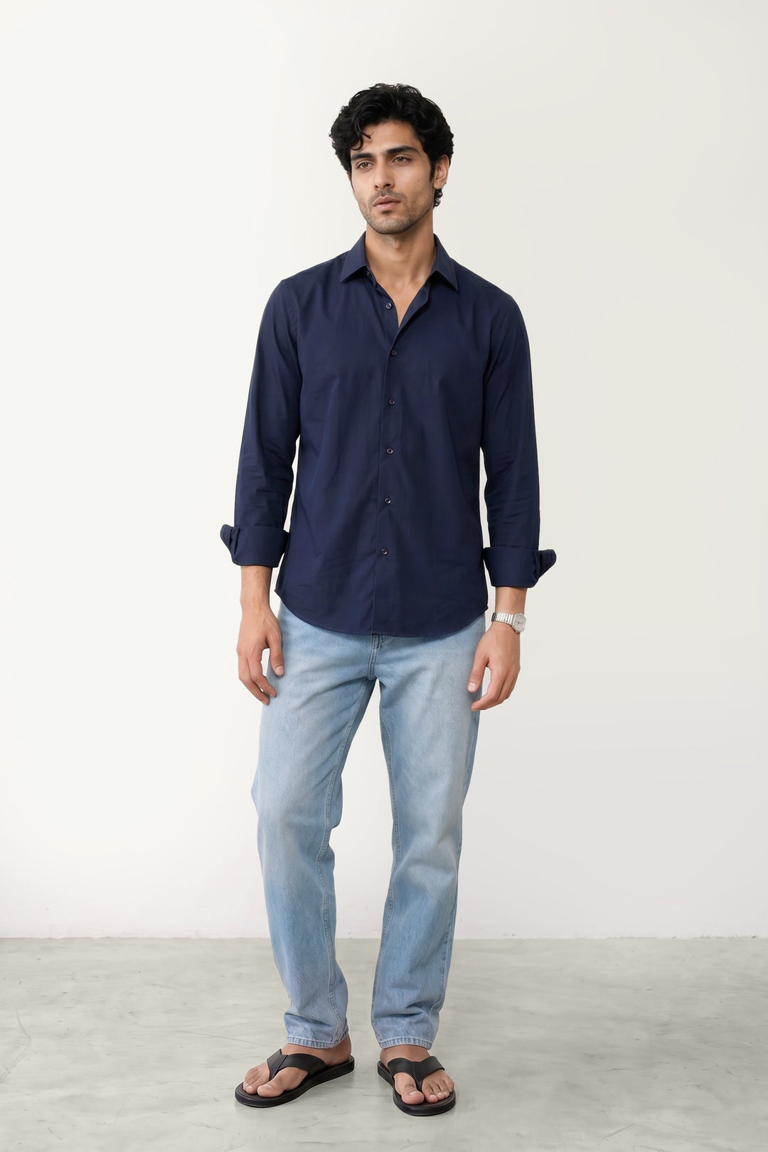 Navy Cotton Shirt