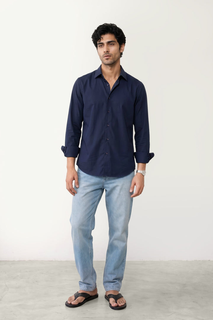 Navy Cotton Shirt