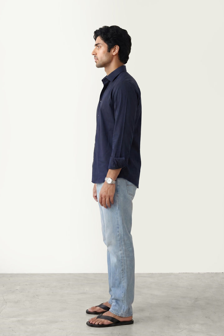 Navy Cotton Shirt