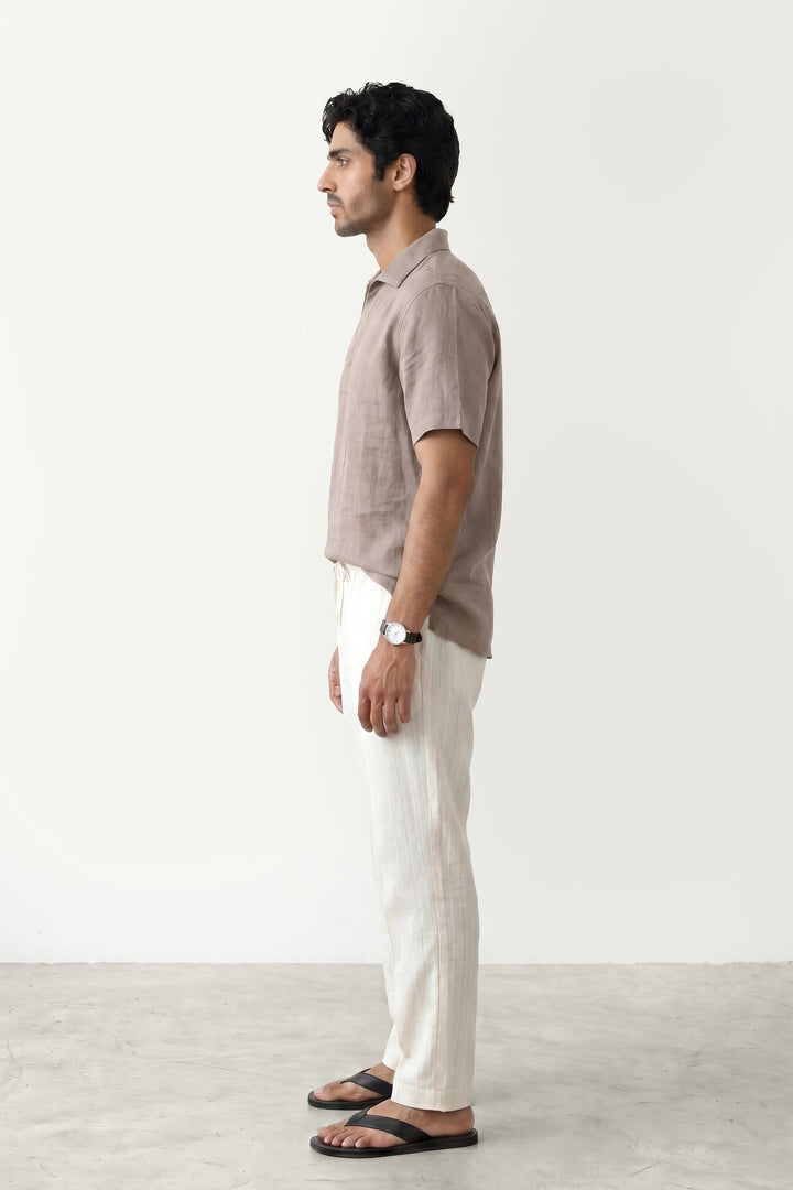 Sand Linen Polo Shirt