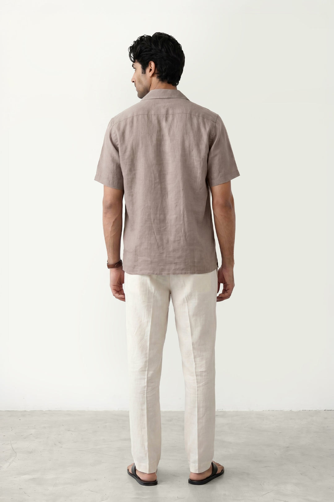 Sand Linen Polo Shirt