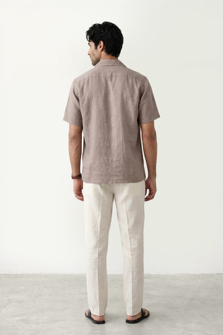 Sand Linen Polo Shirt