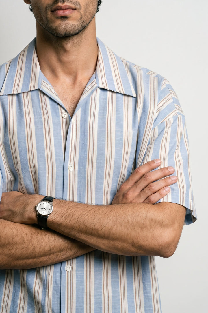 Sky Blue Striped Shirt