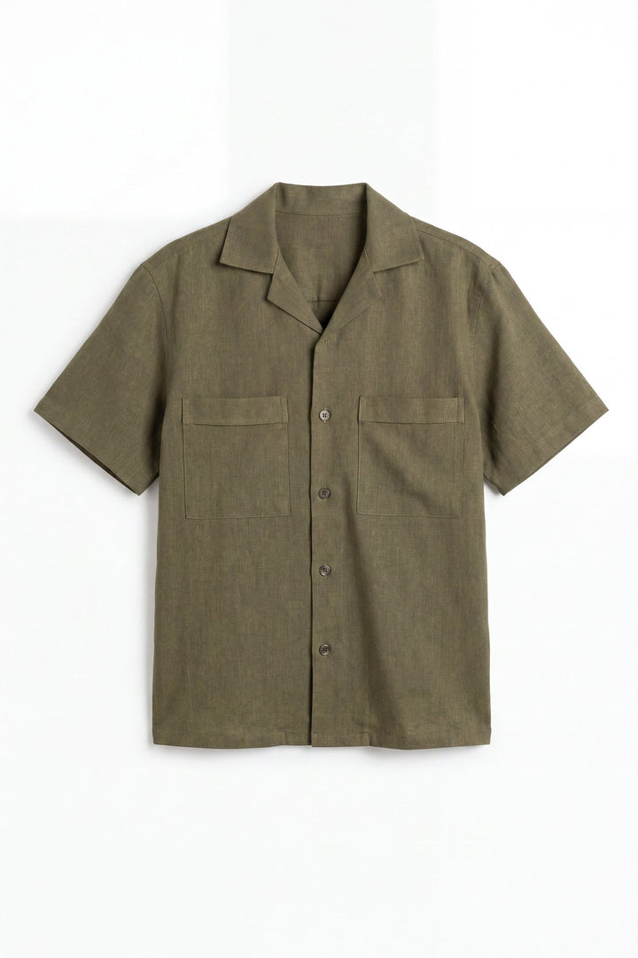 Olive Linen Resort Shirt