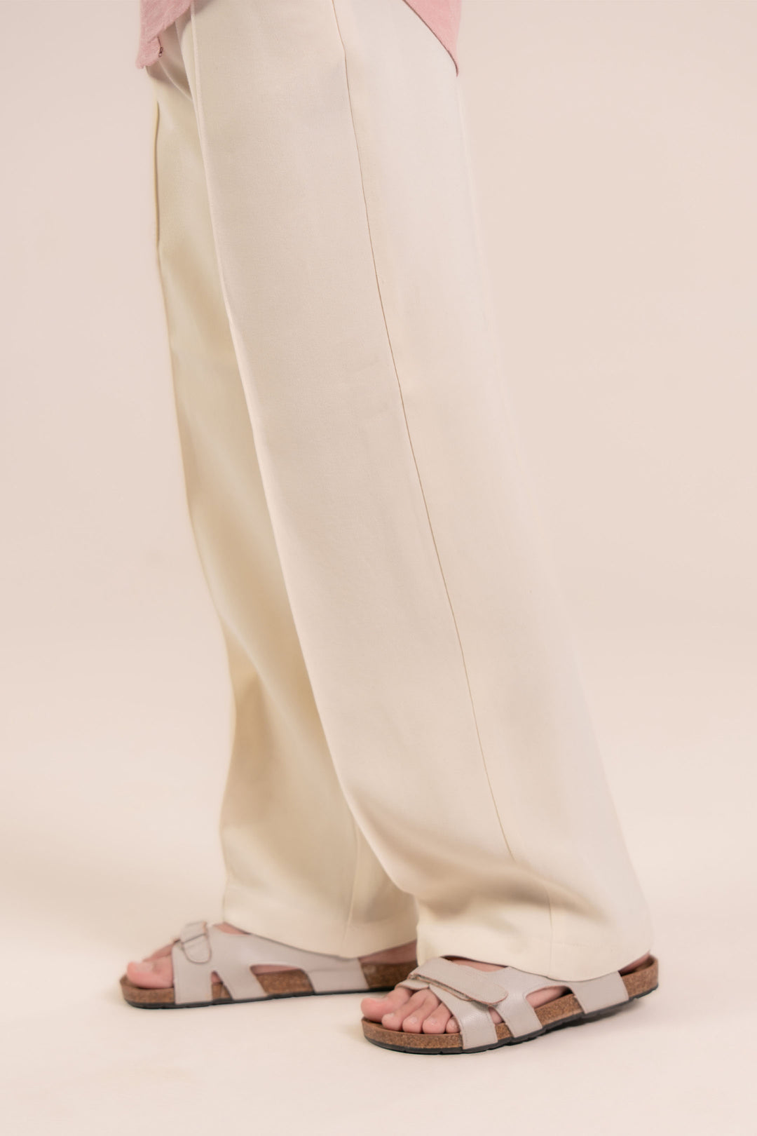 Beige Straight Fit Trouser