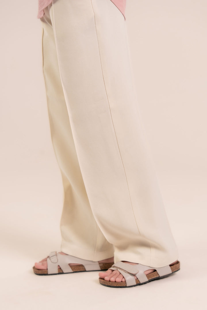 Beige Straight Fit Trouser