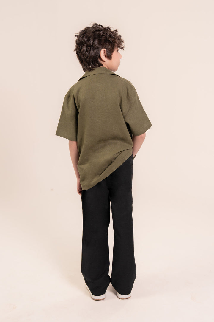 Olive Linen Resort Shirt