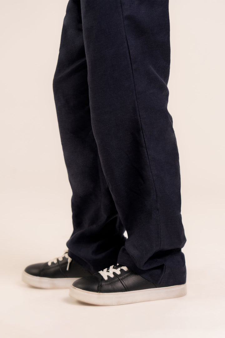 Navy Linen Trouser
