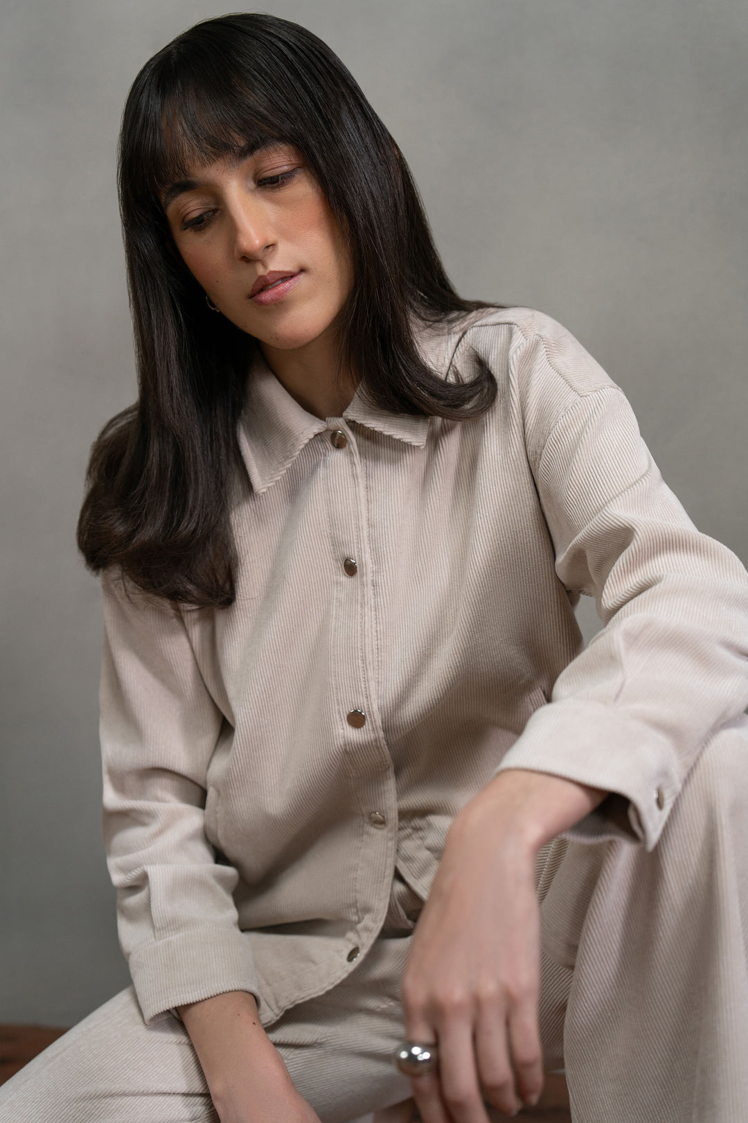 Offwhite Corduroy Co-ord Set