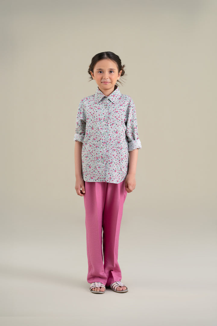 Turquoise Floral shirt