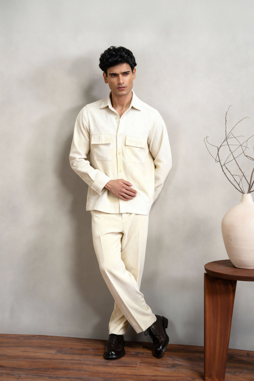 Offwhite Corduroy Co-ord Set