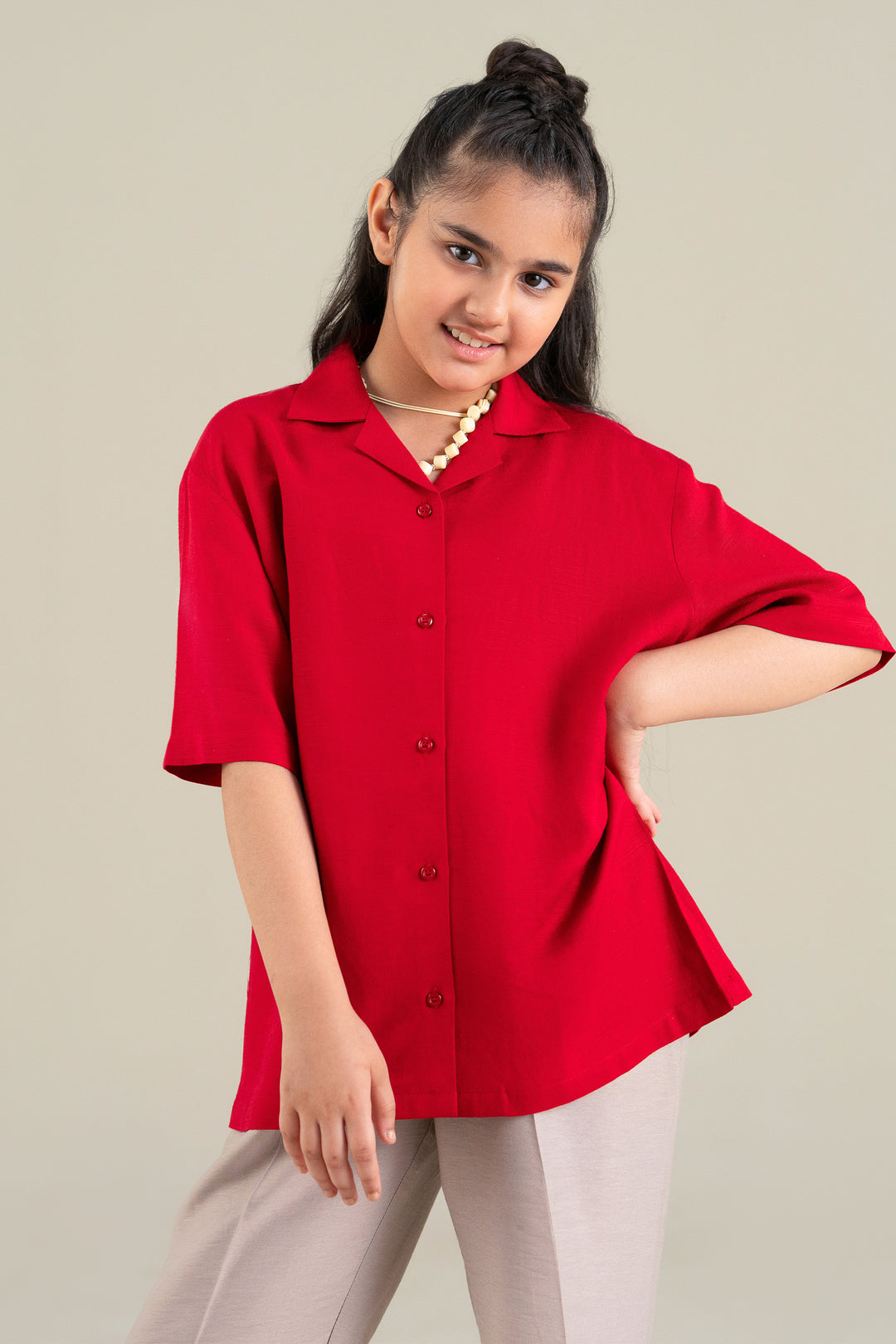 Red Linen Resort Shirt