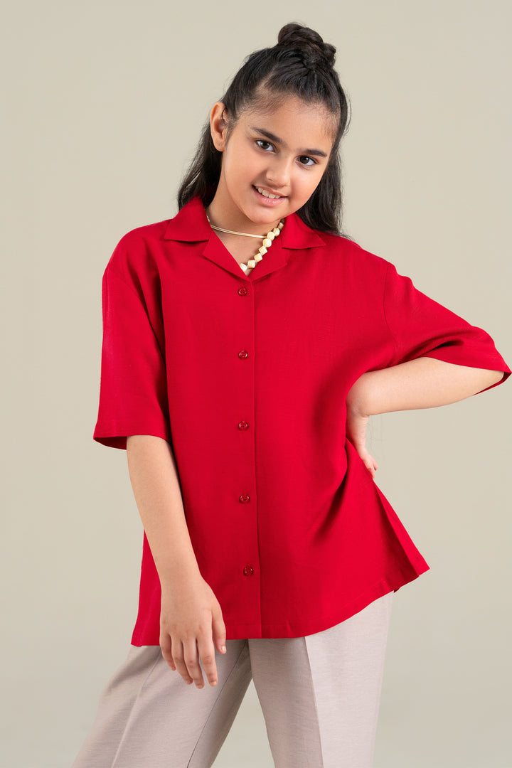 Red Linen Resort Shirt